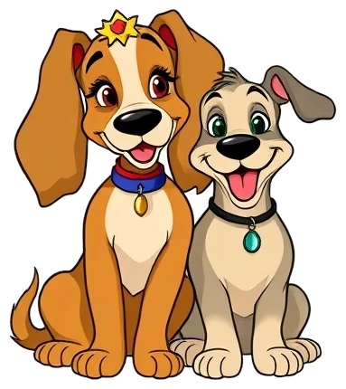 Lady and the Tramp coloring pages