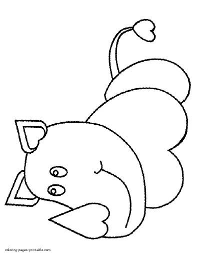 Valentines coloring book. The rhino printable picture