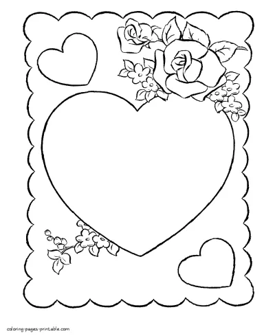 Printable coloring valentine cards