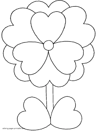 Simple Valentine's Day coloring page for preschoolers