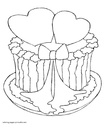 Valentine's coloring sheets. Cake