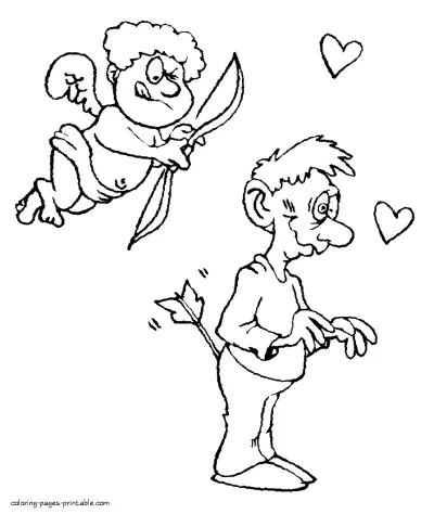 Funny Valentine coloring pages for child