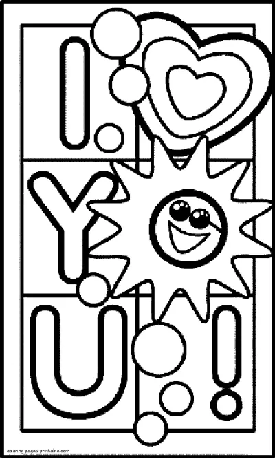 Free printable Valentine coloring pages. Color the card