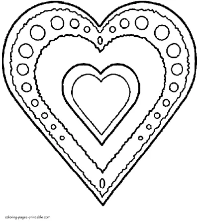 Hearts printable coloring page