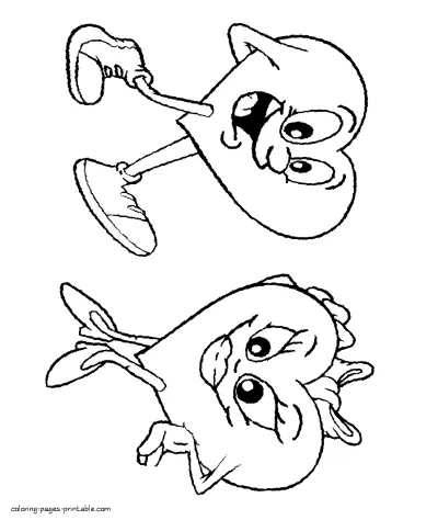 Hearts coloring pages for kids