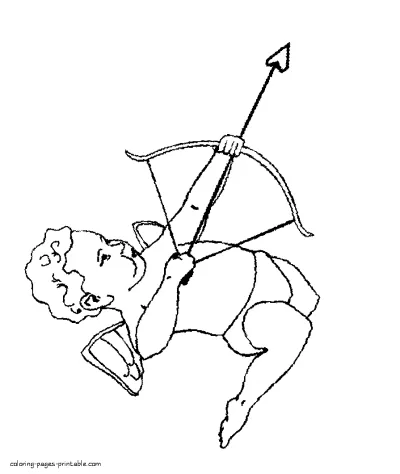 Cupids coloring pages for Valentine's Day printable