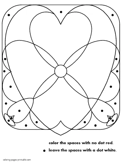 Coloring sheet for kindergarten. Valentine's Day hearts