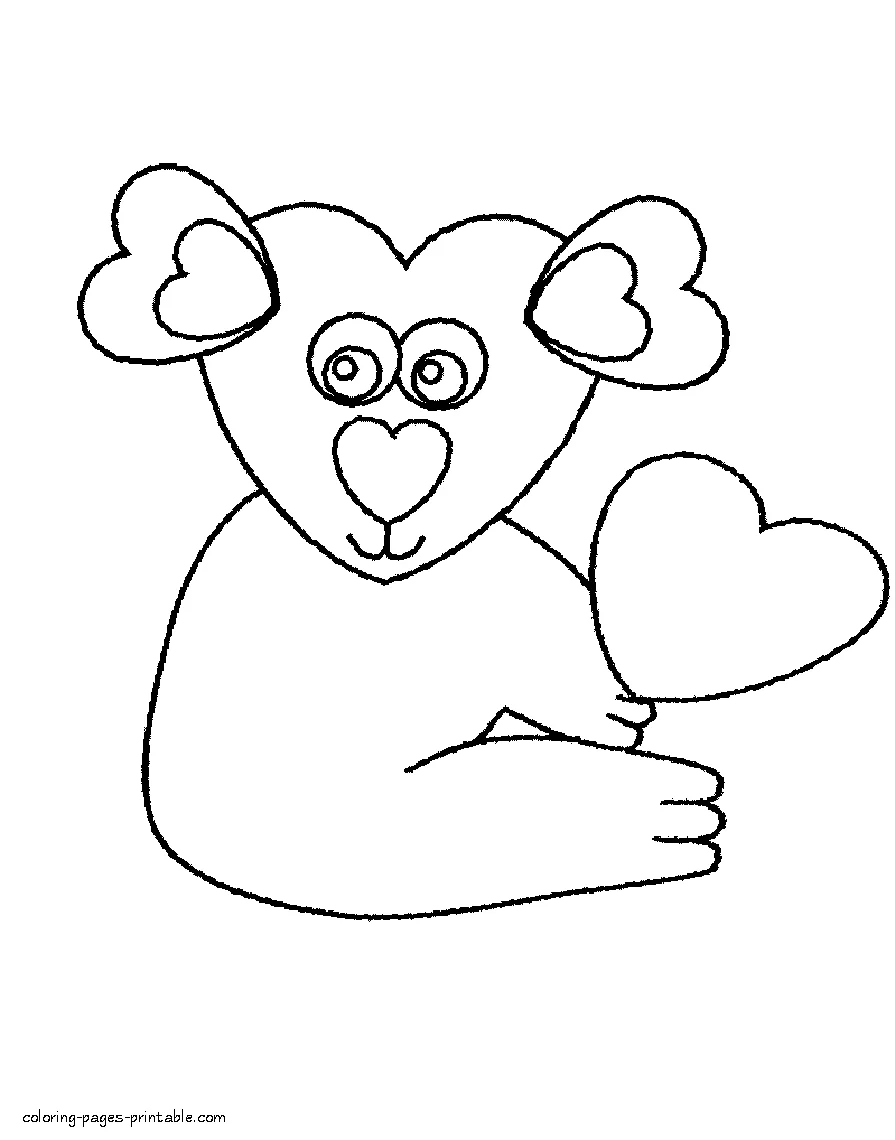 Preschool valentine coloring pages. Koala Free preschool valentine coloring pages. Koala