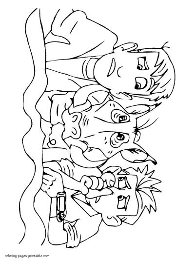 Wild Kratts and a boar coloring page from cartoon