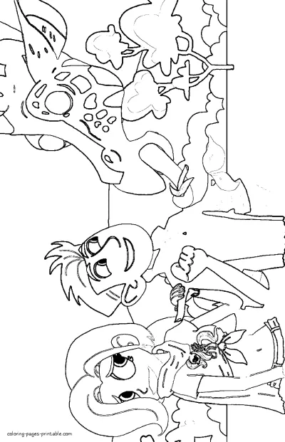 Cartoon characters coloring pages