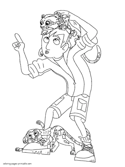 Cartoon Martin Kratt coloring page