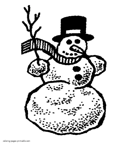 Snowman coloring pages for kids