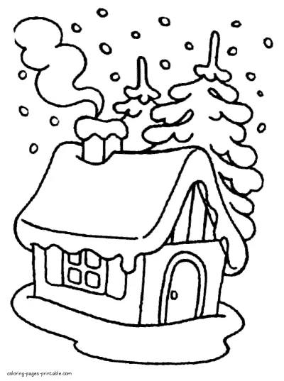 Winter colouring pages for kids