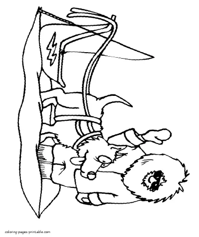 Winter free coloring sheets for kids
