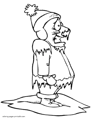 Free printable winter coloring sheets for children