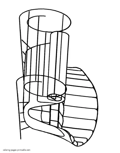 Old sledge coloring page. Painting winter