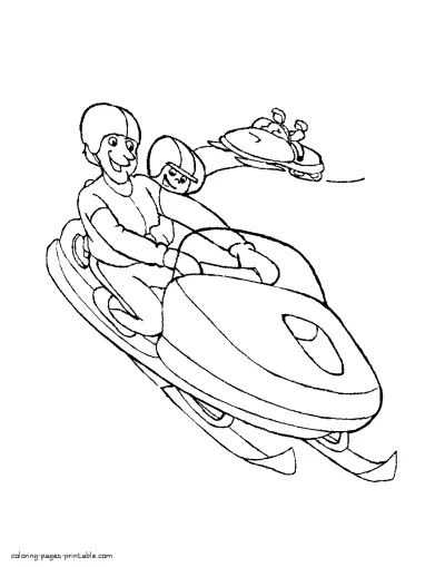 Snowmobile coloring sheets to free print