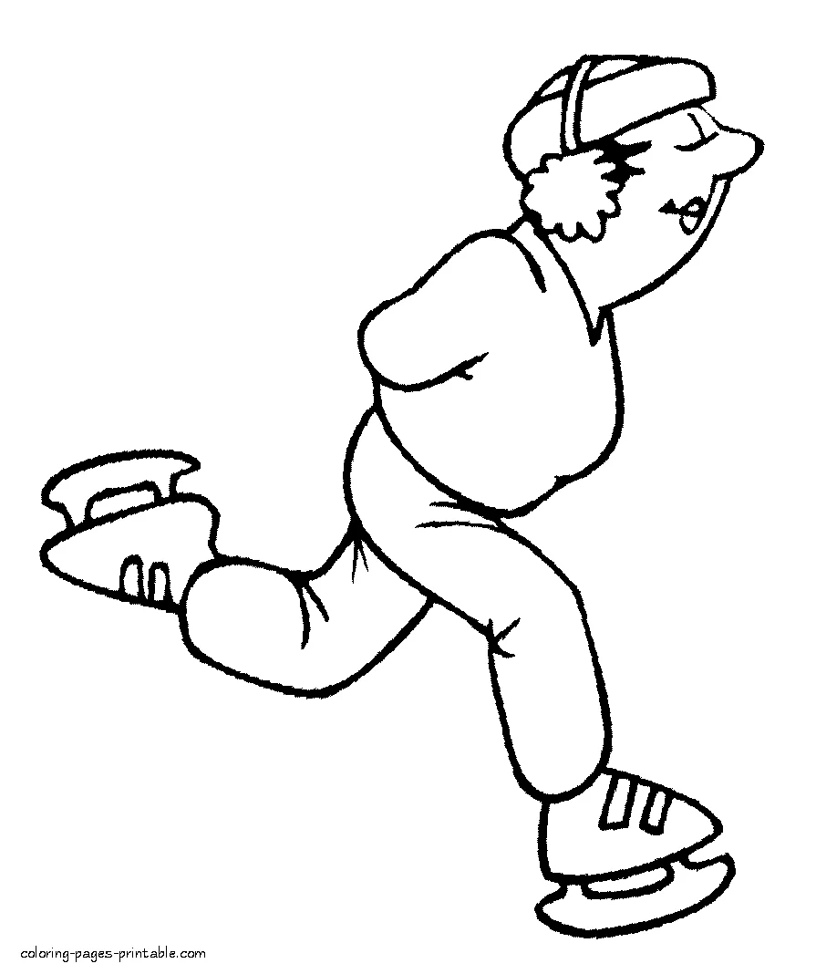 Winter sport coloring sheets. Ice skating Winter sport coloring sheets. Ice skating. Print its free