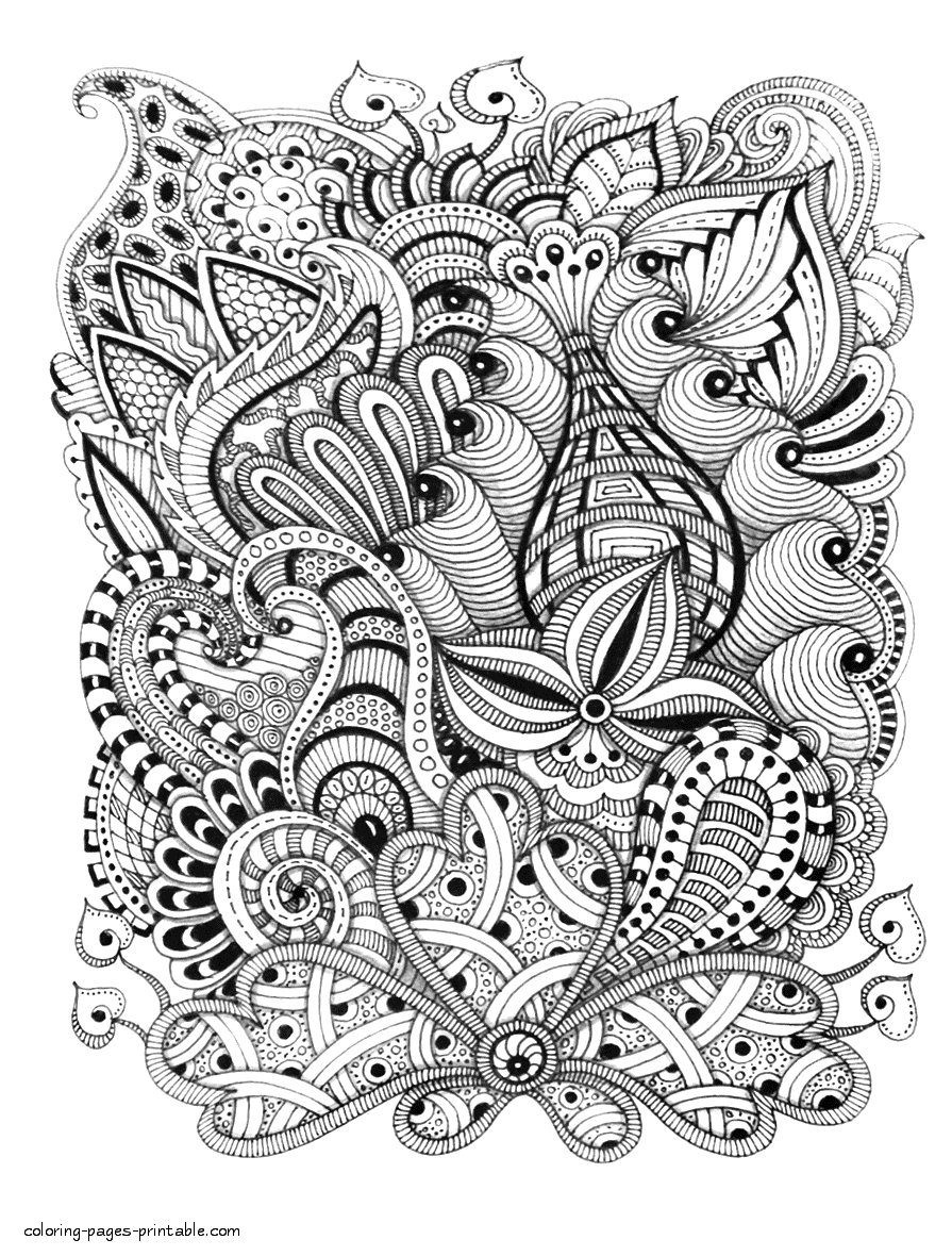 Difficult Abstract Coloring Pages Coloring Pages Printable Com