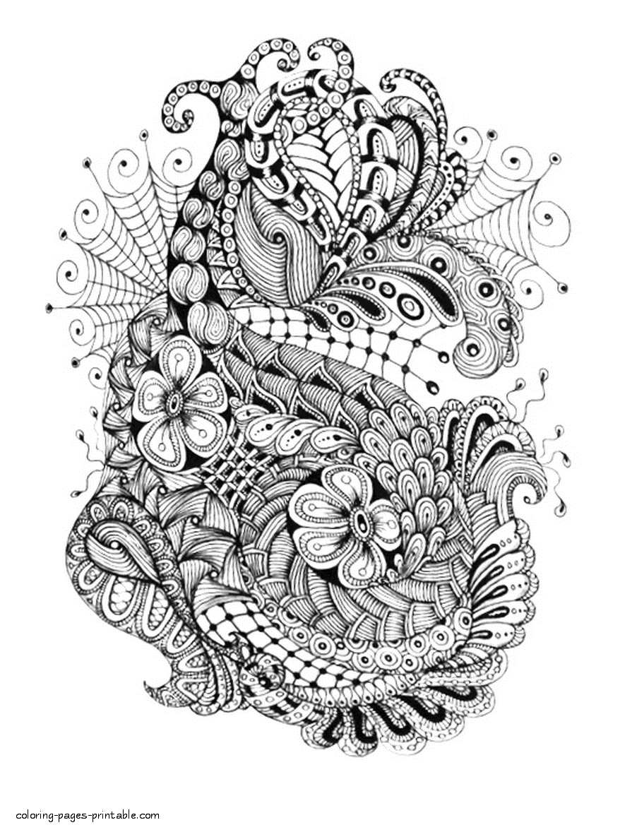Abstract Adult Coloring || COLORING-PAGES-PRINTABLE.COM