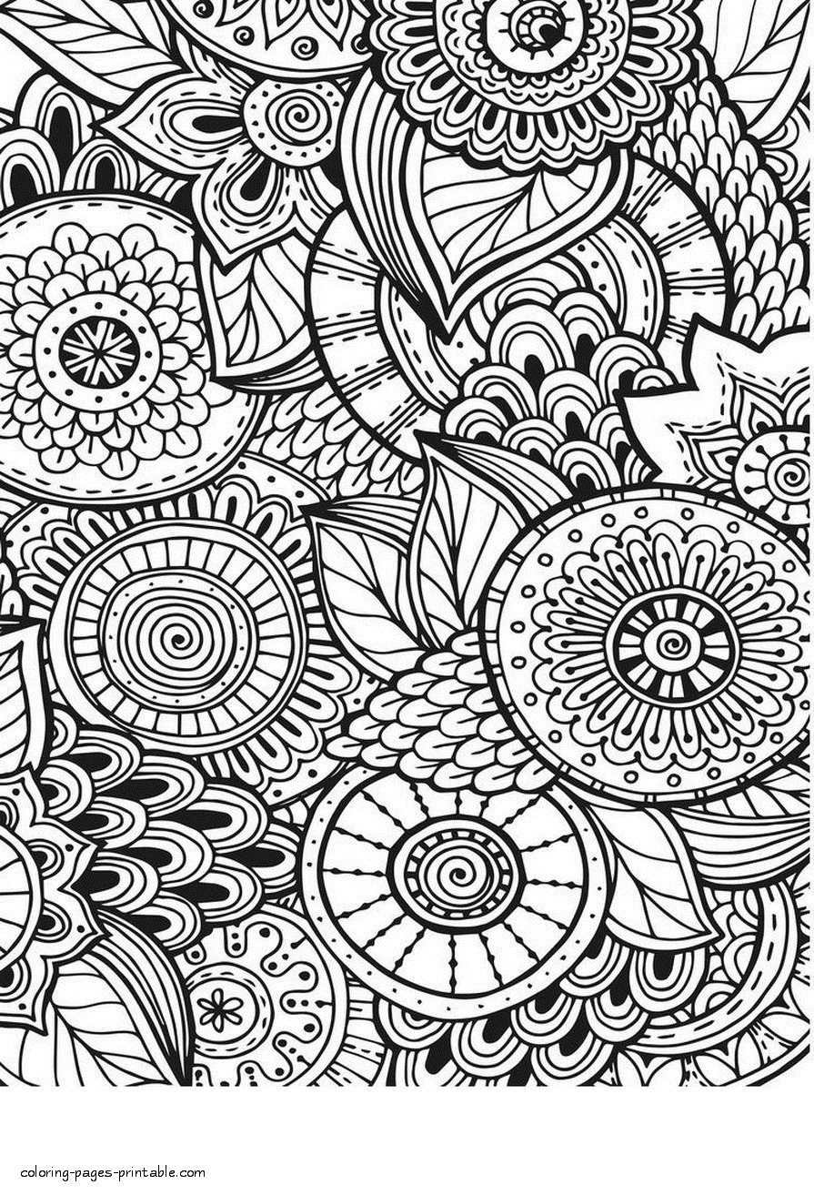 Abstract Coloring Pages For Adults. Flowers