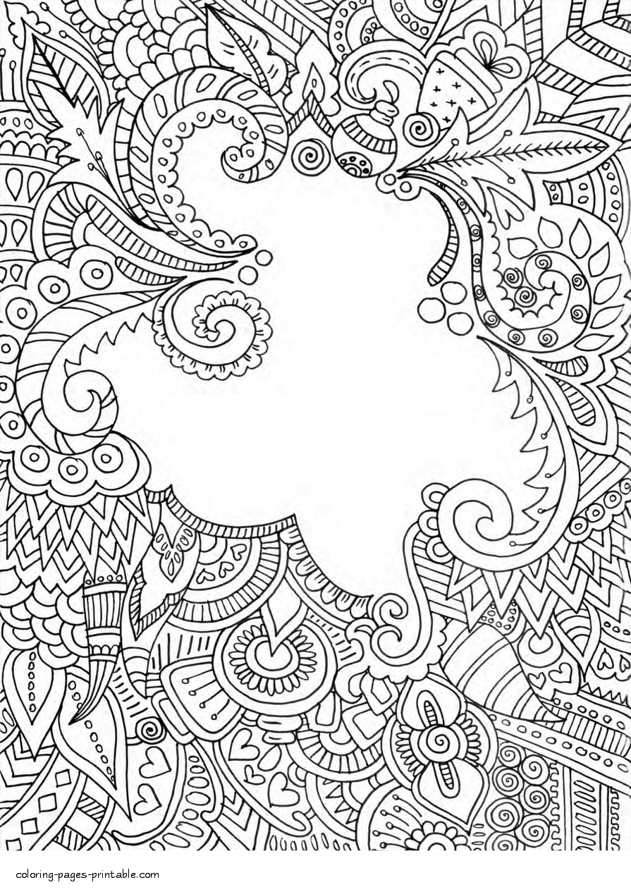 Abstract Greeting Card Coloring Page To Print