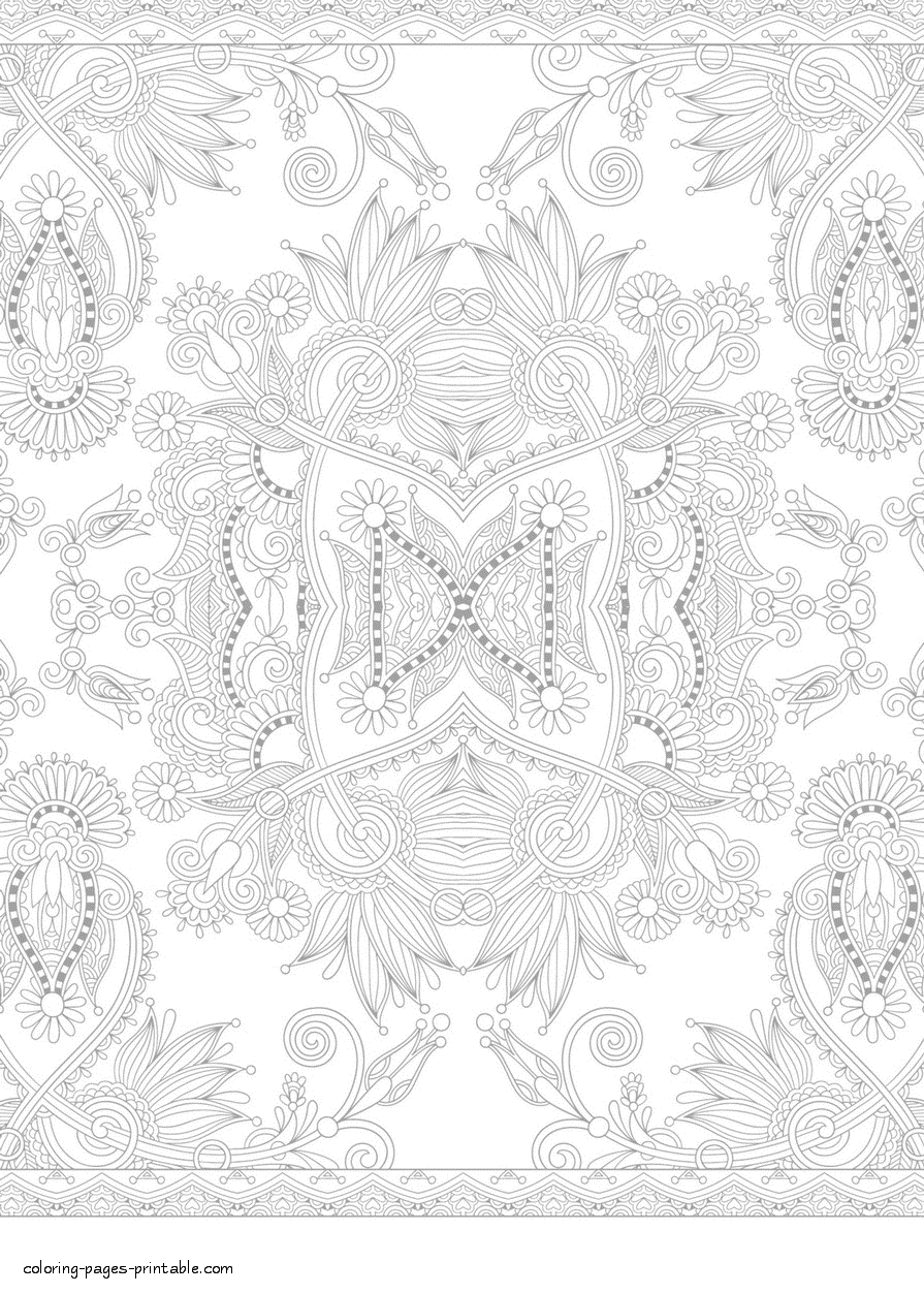 Adult Coloring Page With Abstract Ornaments For Free