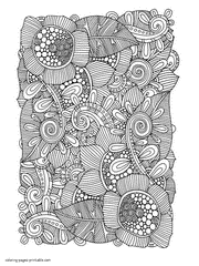 Abstract Flowers Coloring Pages For Adults