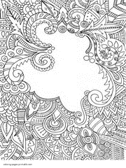 Abstract Greeting Card Coloring Page To Print