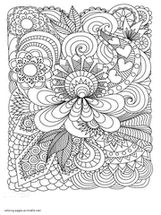 Abstract Flower Coloring Pages For Adults
