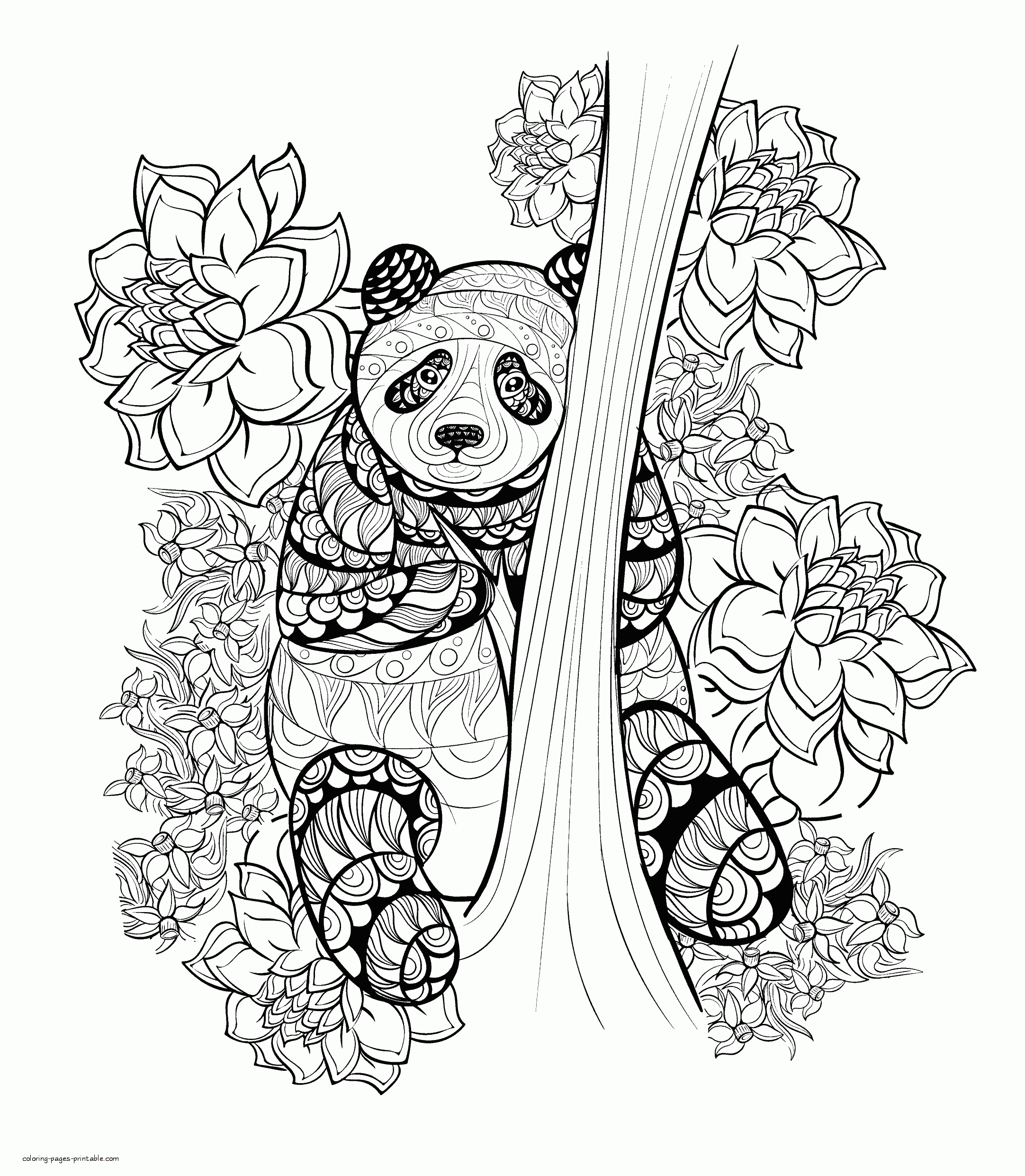 Panda Coloring Page For Adults