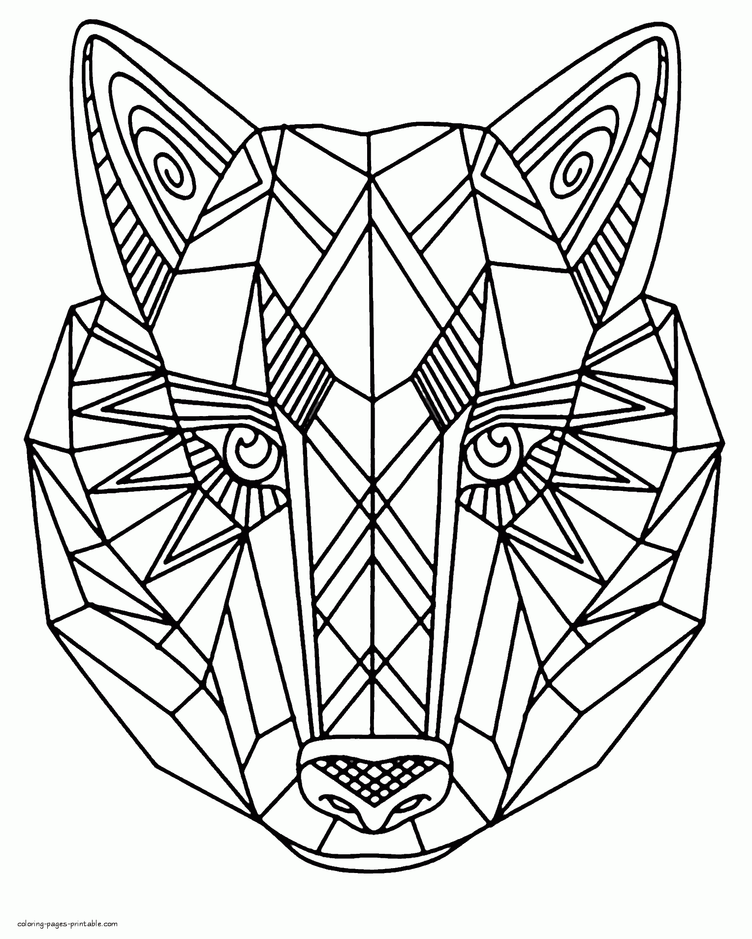 Zentangle Animal Face Coloring For Adults    COLORING PAGES ...
