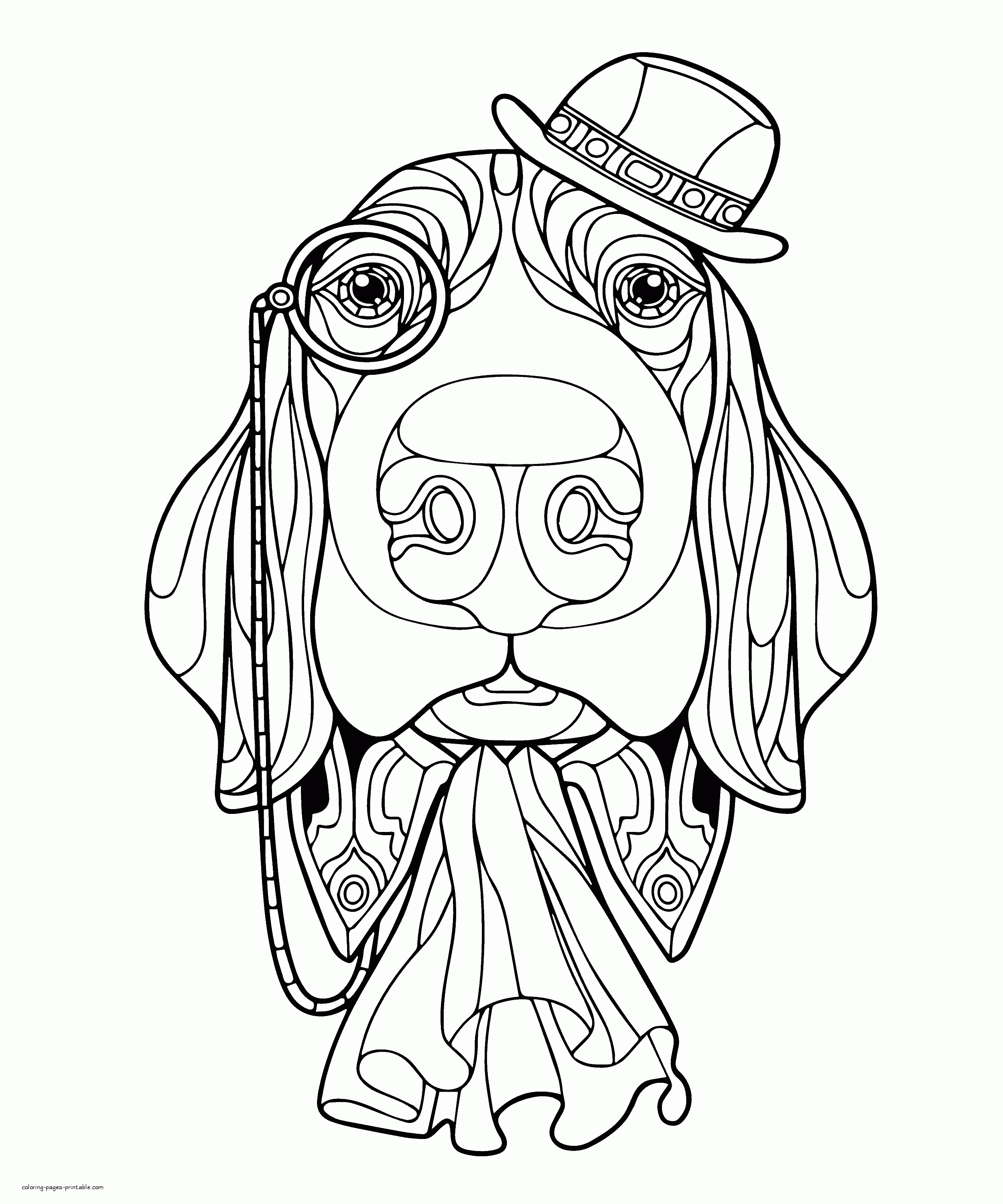Dog Coloring Pages To Print For Adult || COLORING-PAGES-PRINTABLE.COM