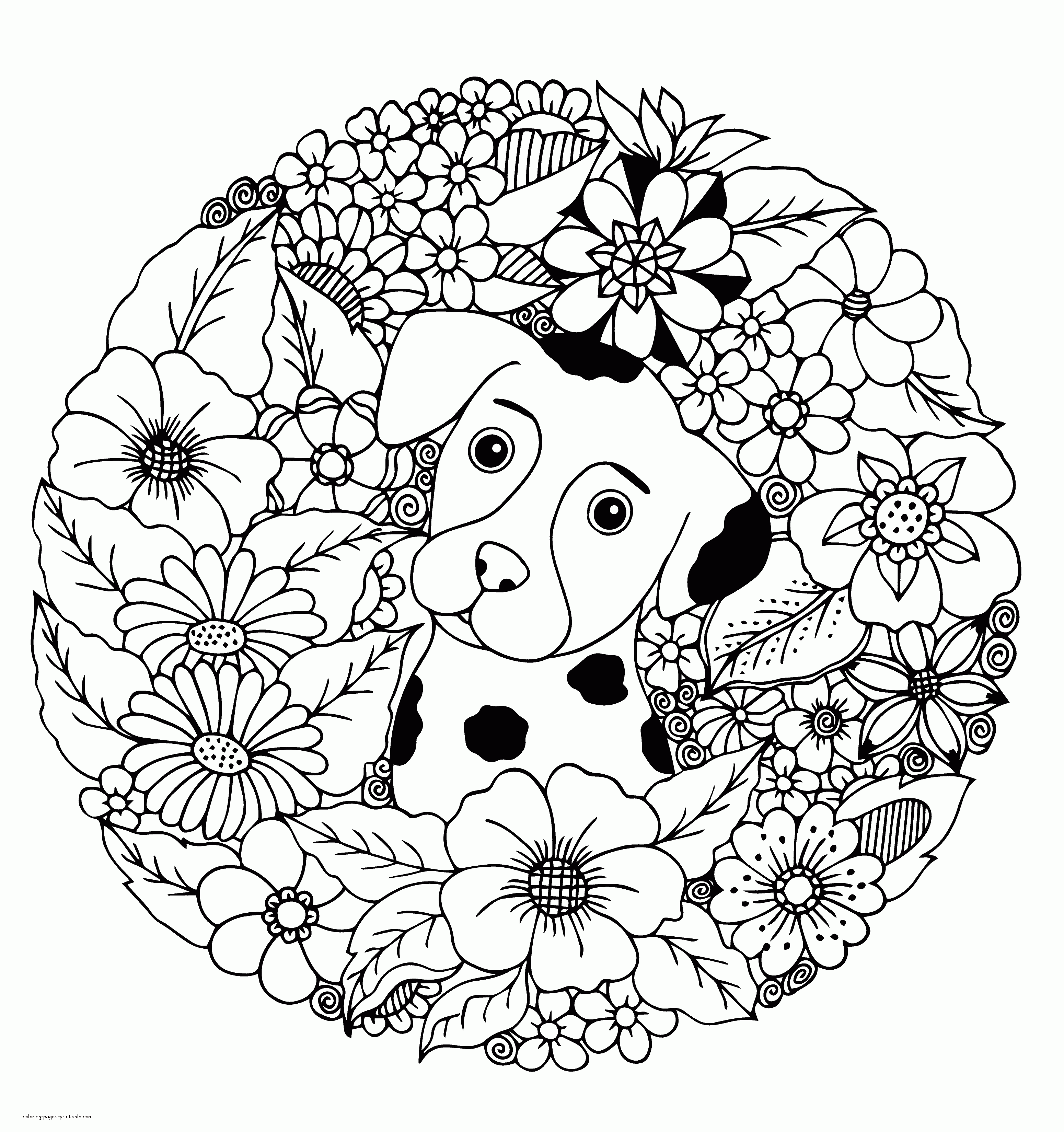 Puppy Coloring Pages For Adults || COLORING-PAGES-PRINTABLE.COM