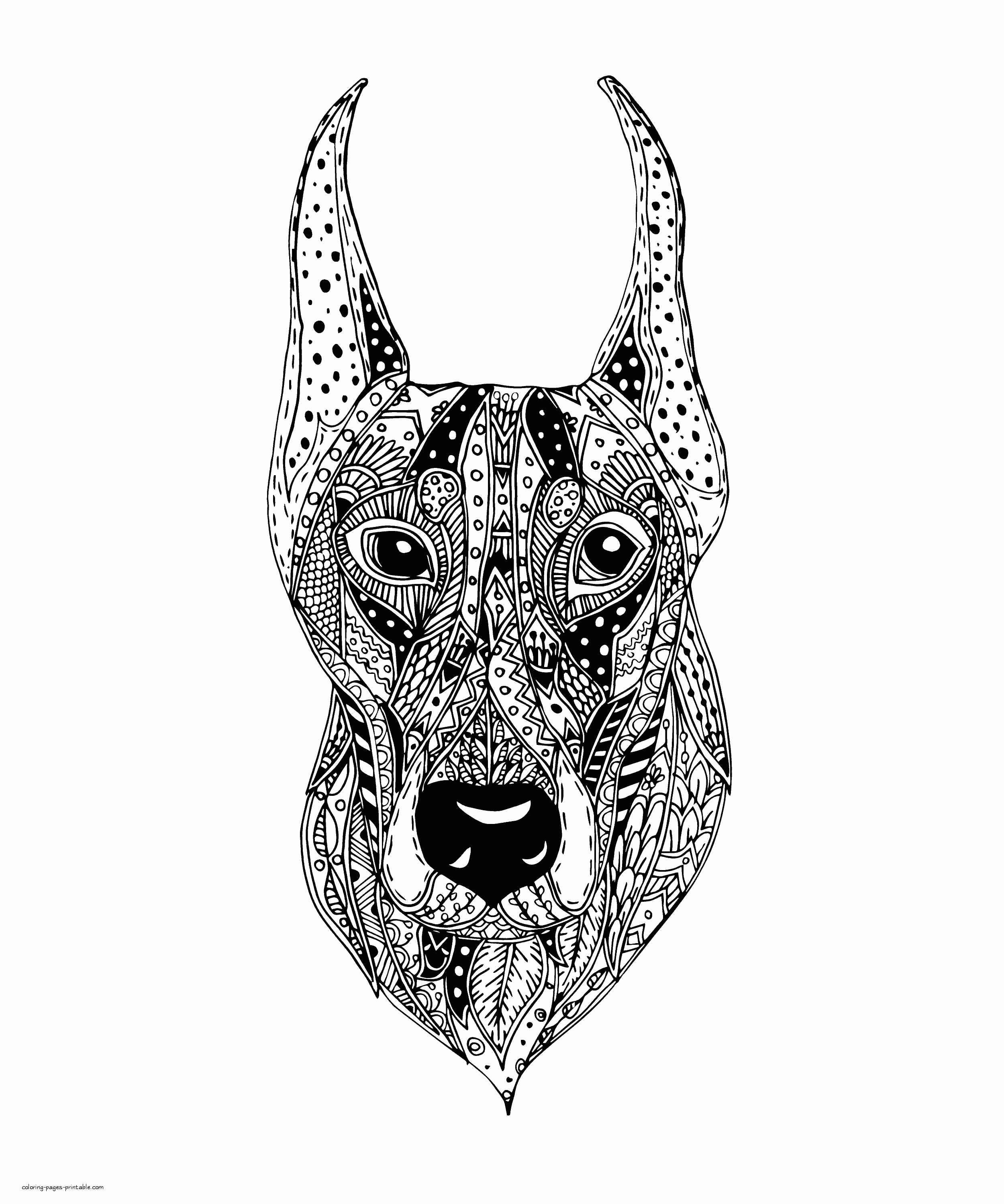 Difficult Dog Coloring Page Coloring Pages Printable Com