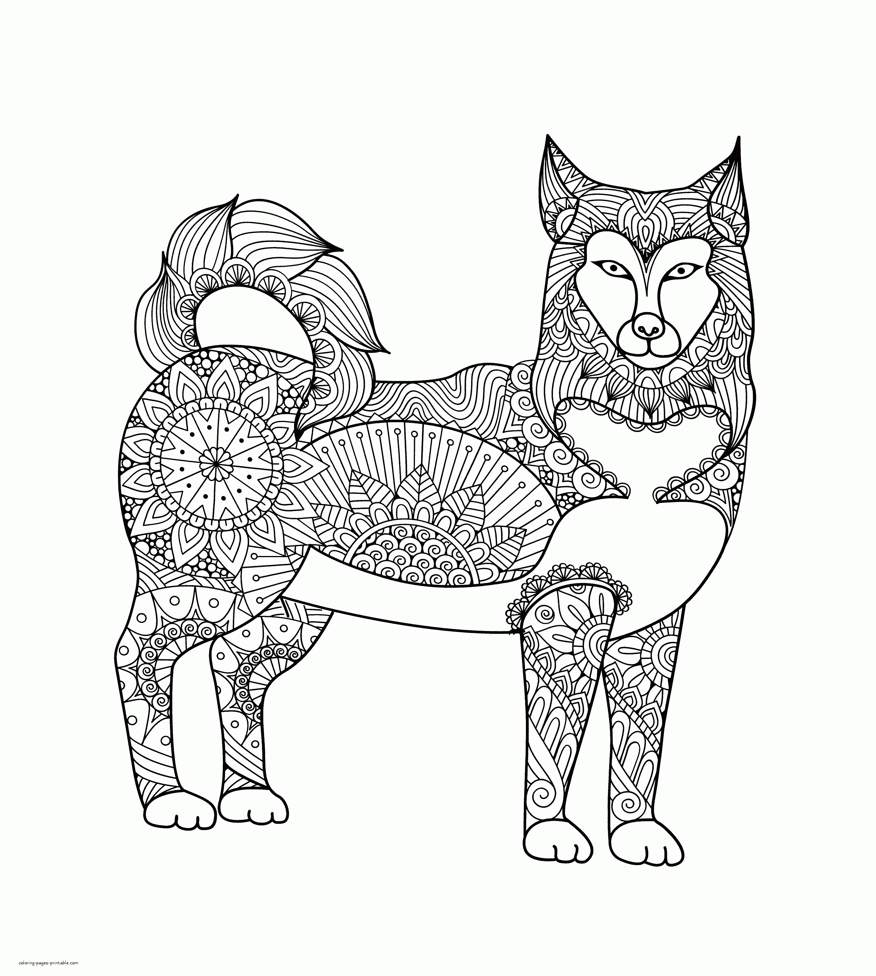 Dog Lover Adult Coloring Book. Free Printable Pics
