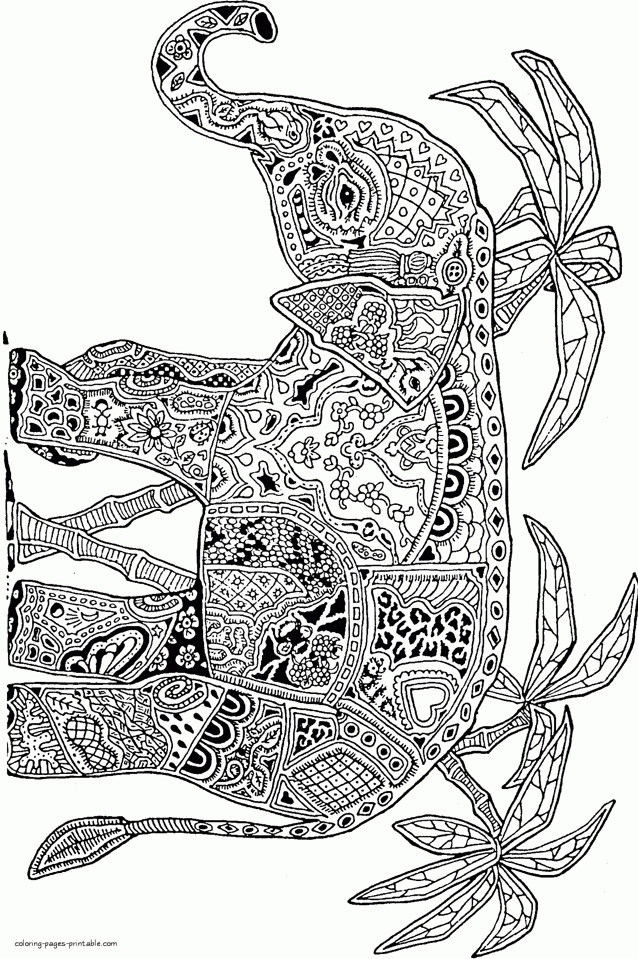 Wild Animal Coloring Pages. Elephant    COLORING PAGES PRINTABLE.COM