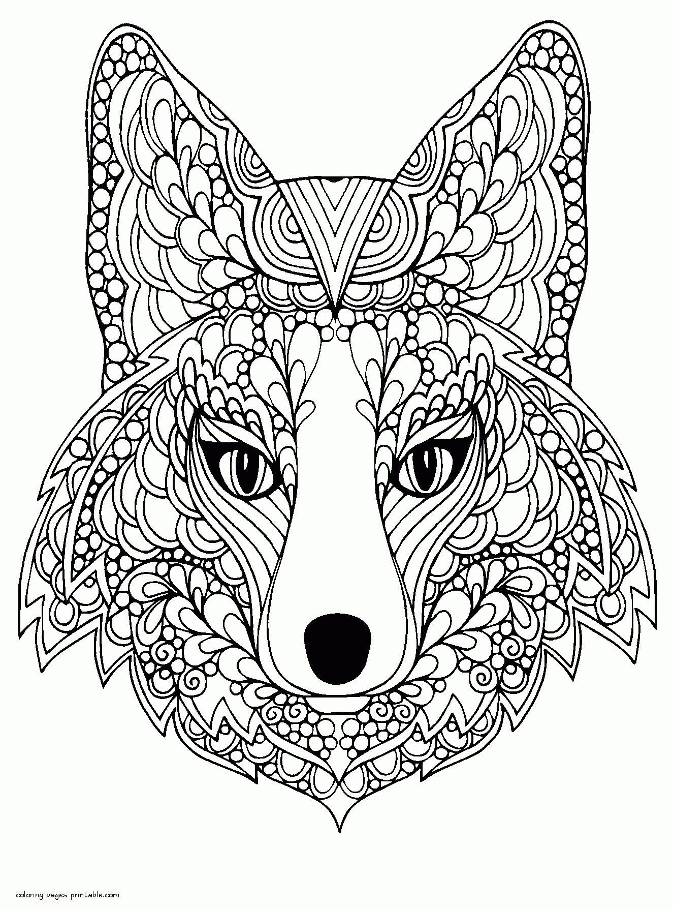 Printable Fox Coloring Sheet |