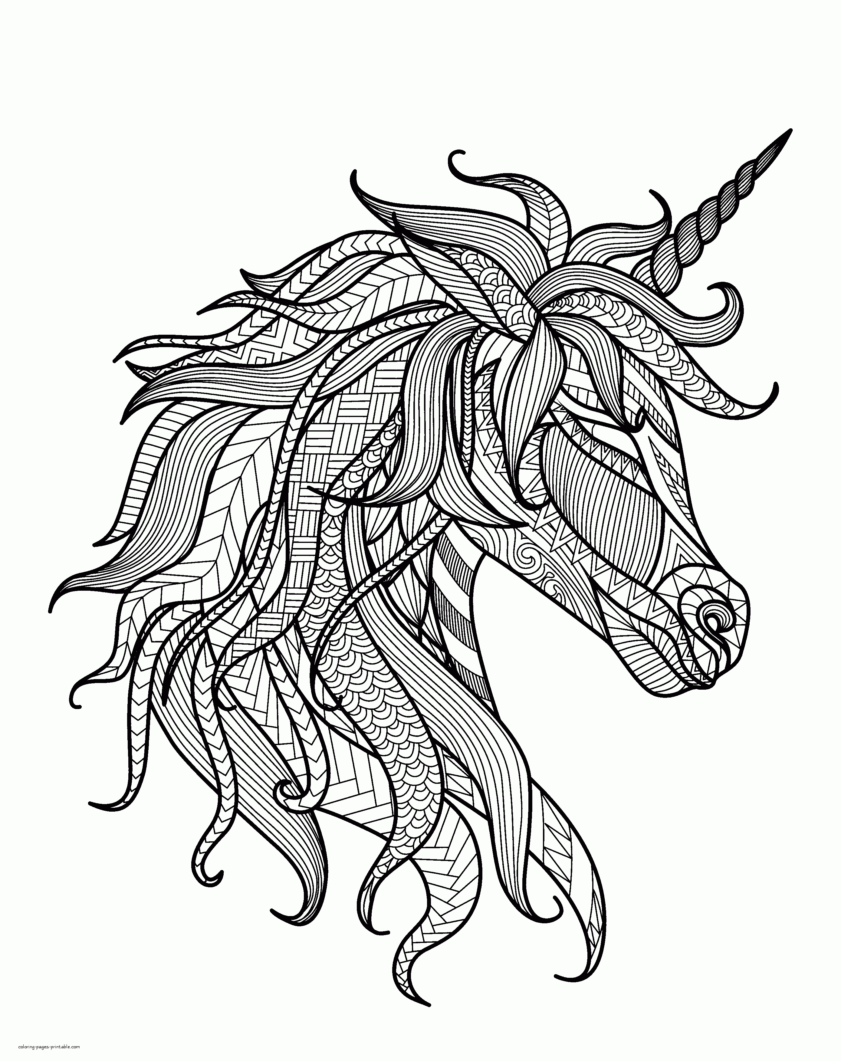 Unicorn Coloring Page For Adults    COLORING PAGES PRINTABLE.COM