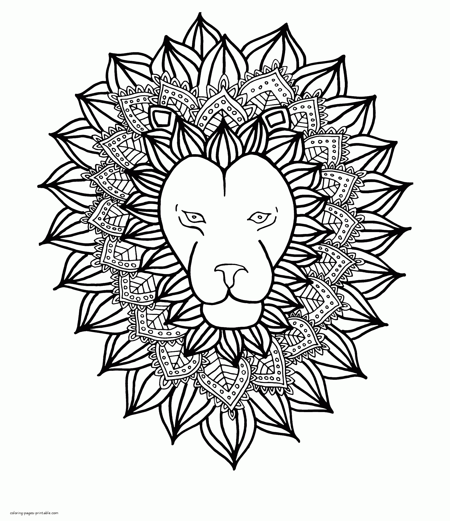 Free Lion Coloring Pages For Adults