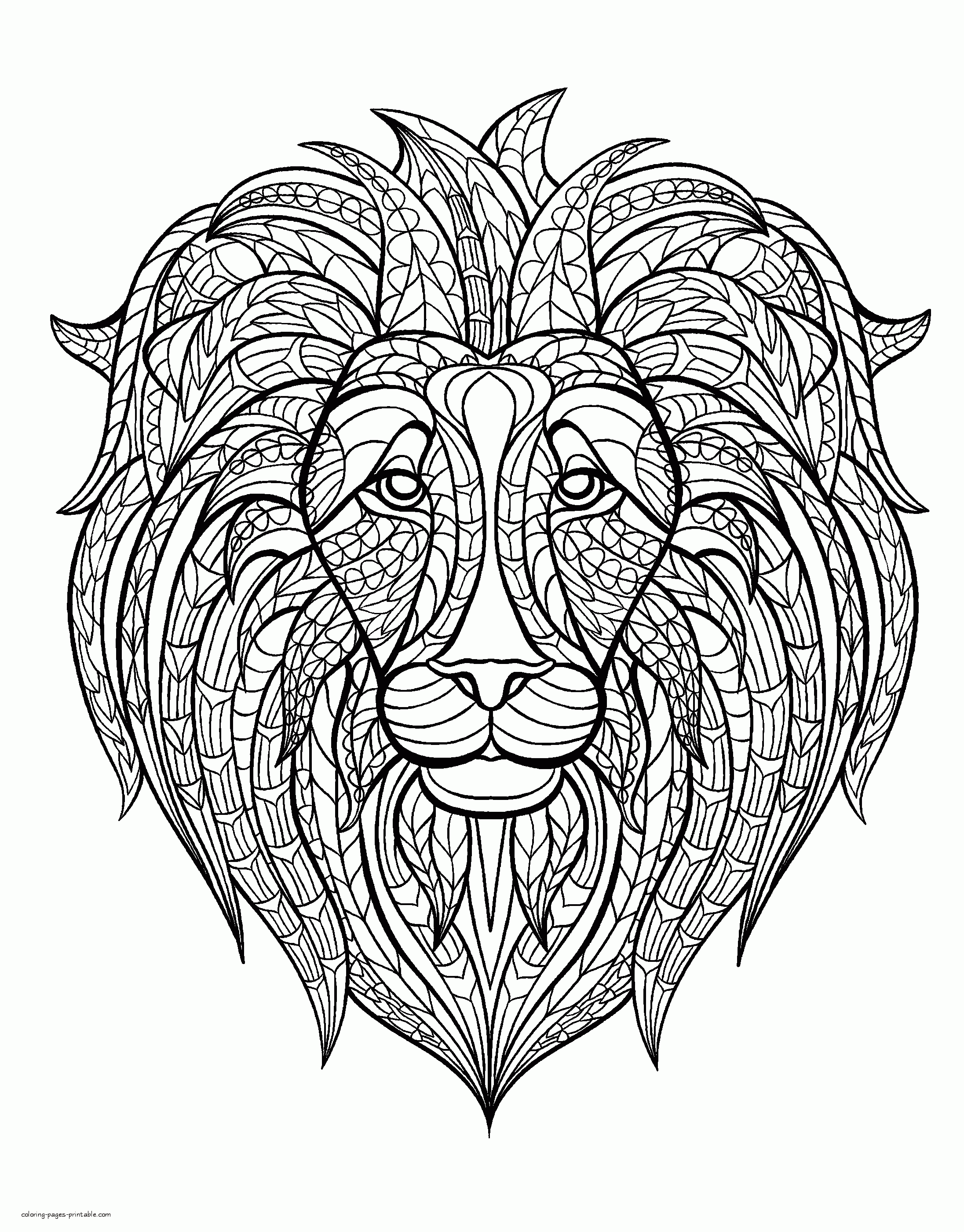 Lion Head Coloring Pages    COLORING PAGES PRINTABLE.COM