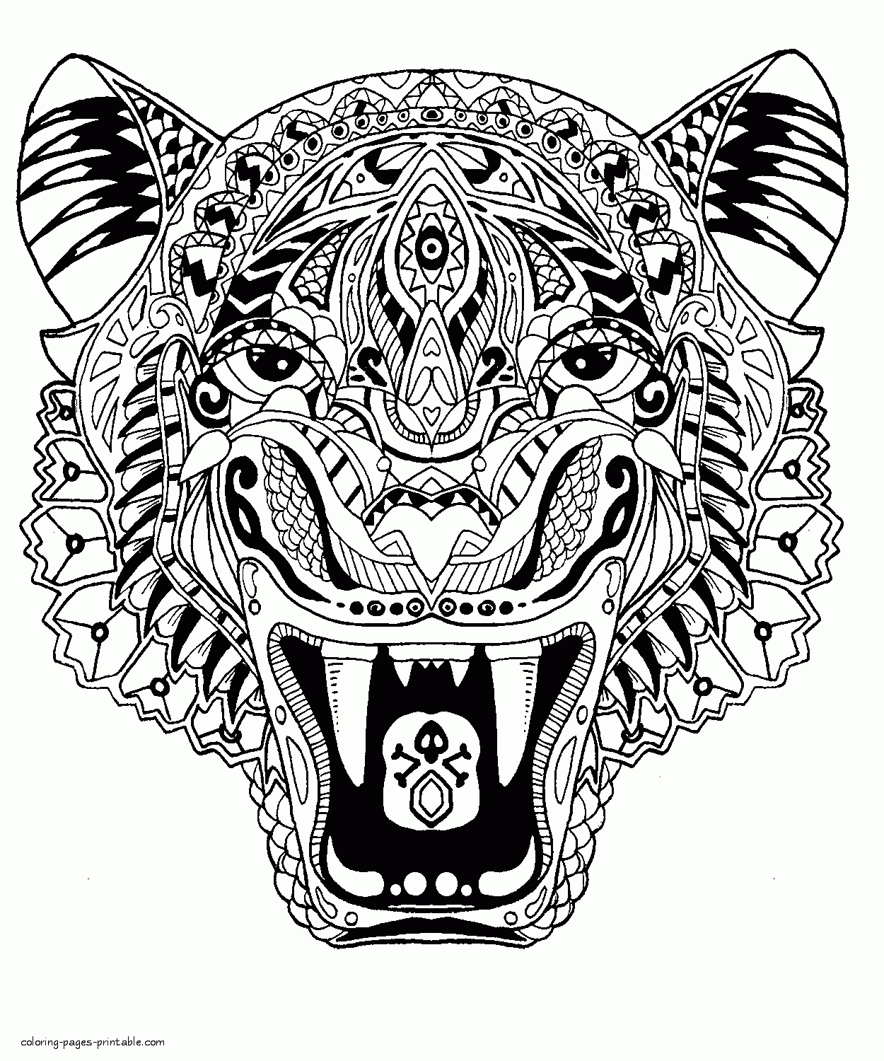 Wild Animals. Colouring Pages For Adults || COLORING-PAGES-PRINTABLE.COM