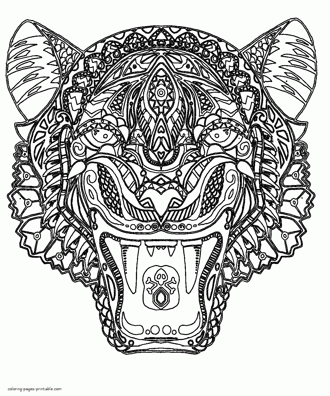 Tiger Coloring Page For Adults    COLORING PAGES PRINTABLE.COM