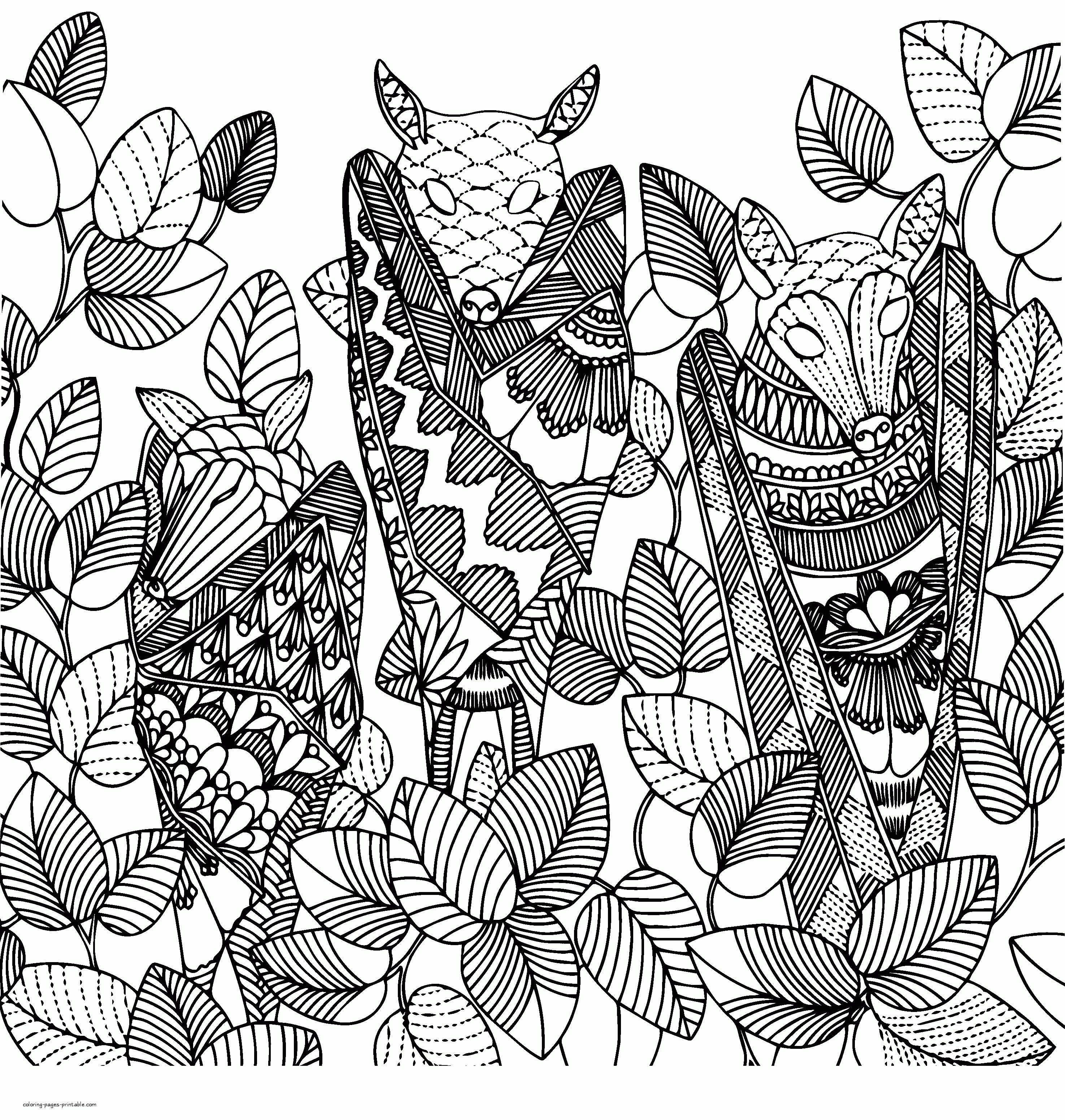 Woodland Coloring Pages For Adults