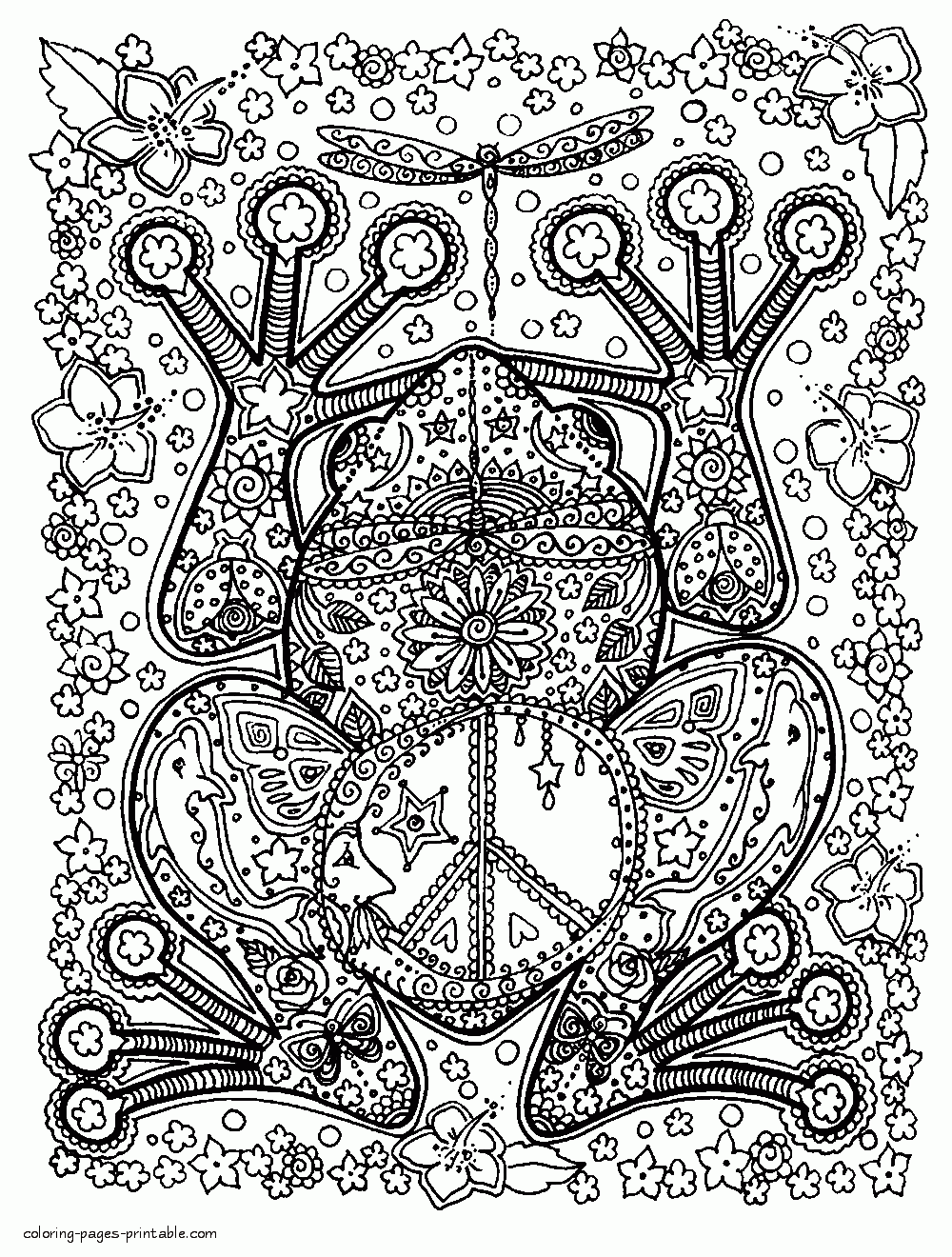 Adult Coloring Pages With Animals. A Frog To Print