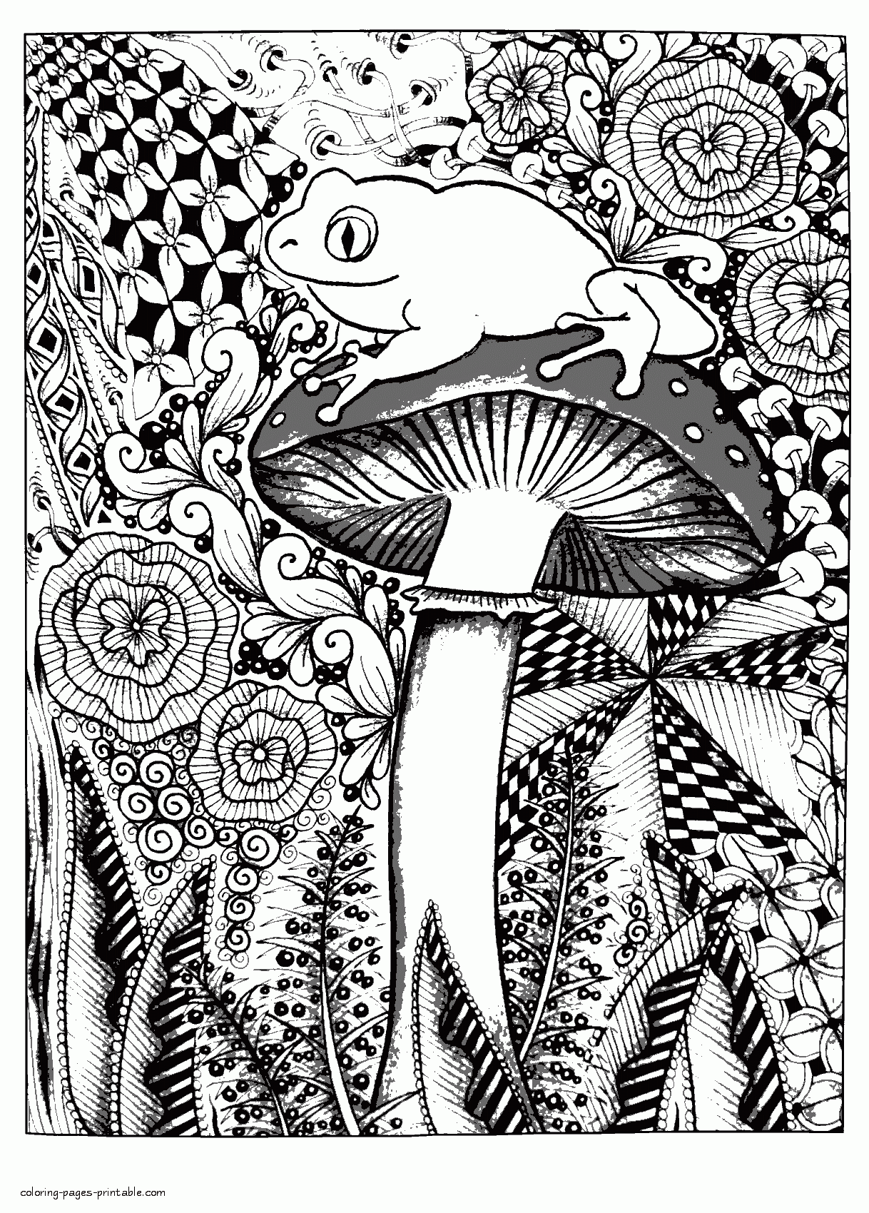 Animal Design Coloring Pages For Adults. Frog    COLORING PAGES ...