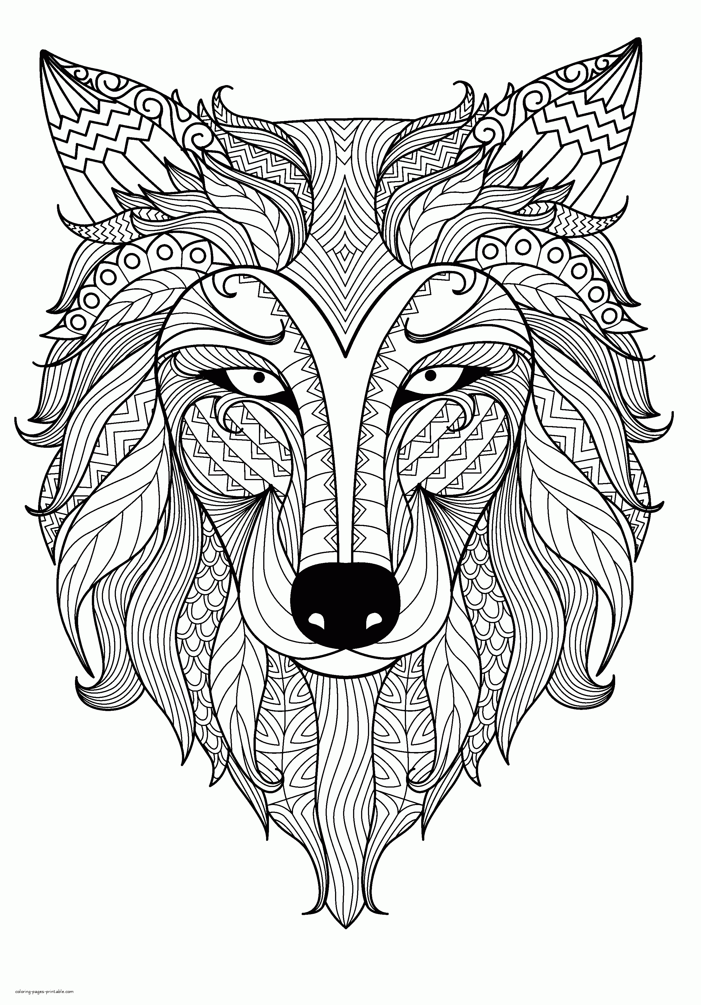 Relax Coloring Pages. Animal Faces |
