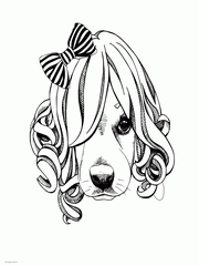 Dog Face Coloring Page. Animal Pictures For Adults