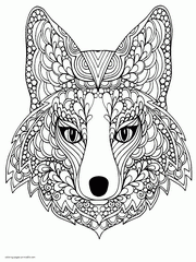 Printable Fox Coloring Sheet. Animals For Adults