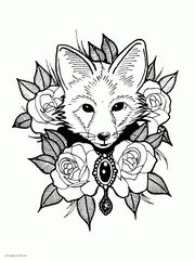 Fox Pup Coloring Page For Adults